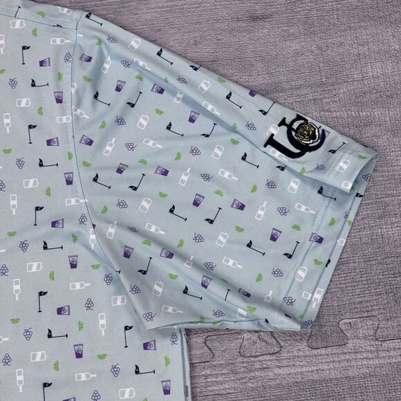 FootJoy University Club Baton Rouge Men's Sz XL Blue AOP Golf Polo Shirt PREPPY - Picture 13 of 13